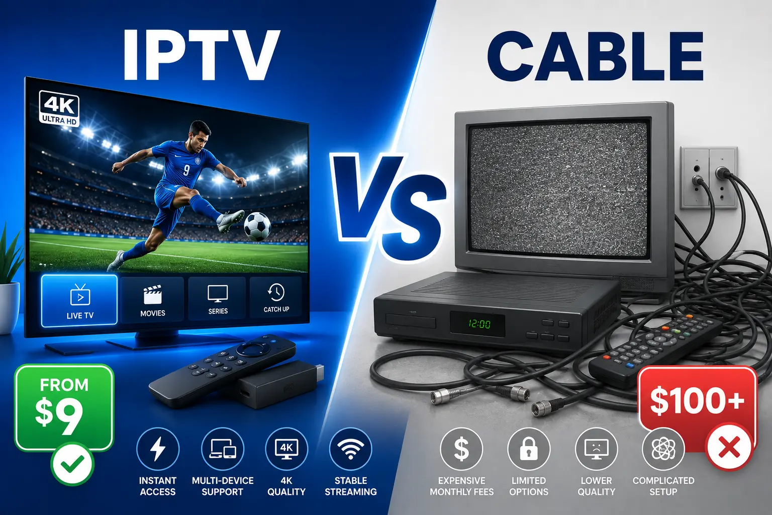 IPTV vs Cable TV Australia - cost and feature comparison